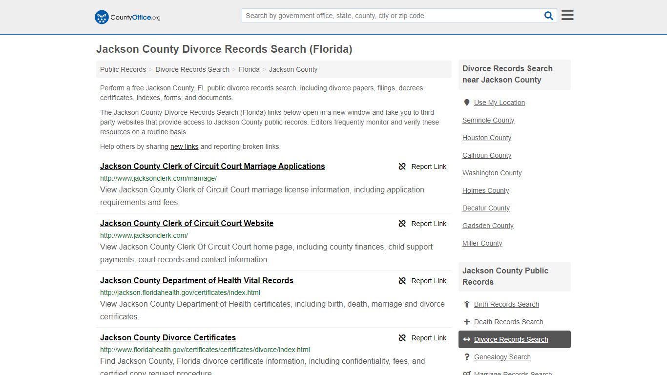 Divorce Records Search - Jackson County, FL (Divorce ...